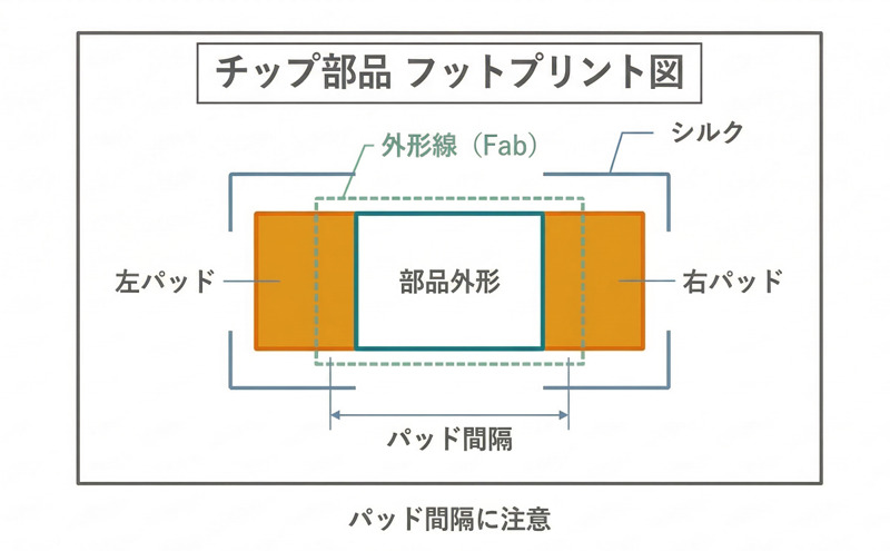 図3　チップ部品 フットプリント図